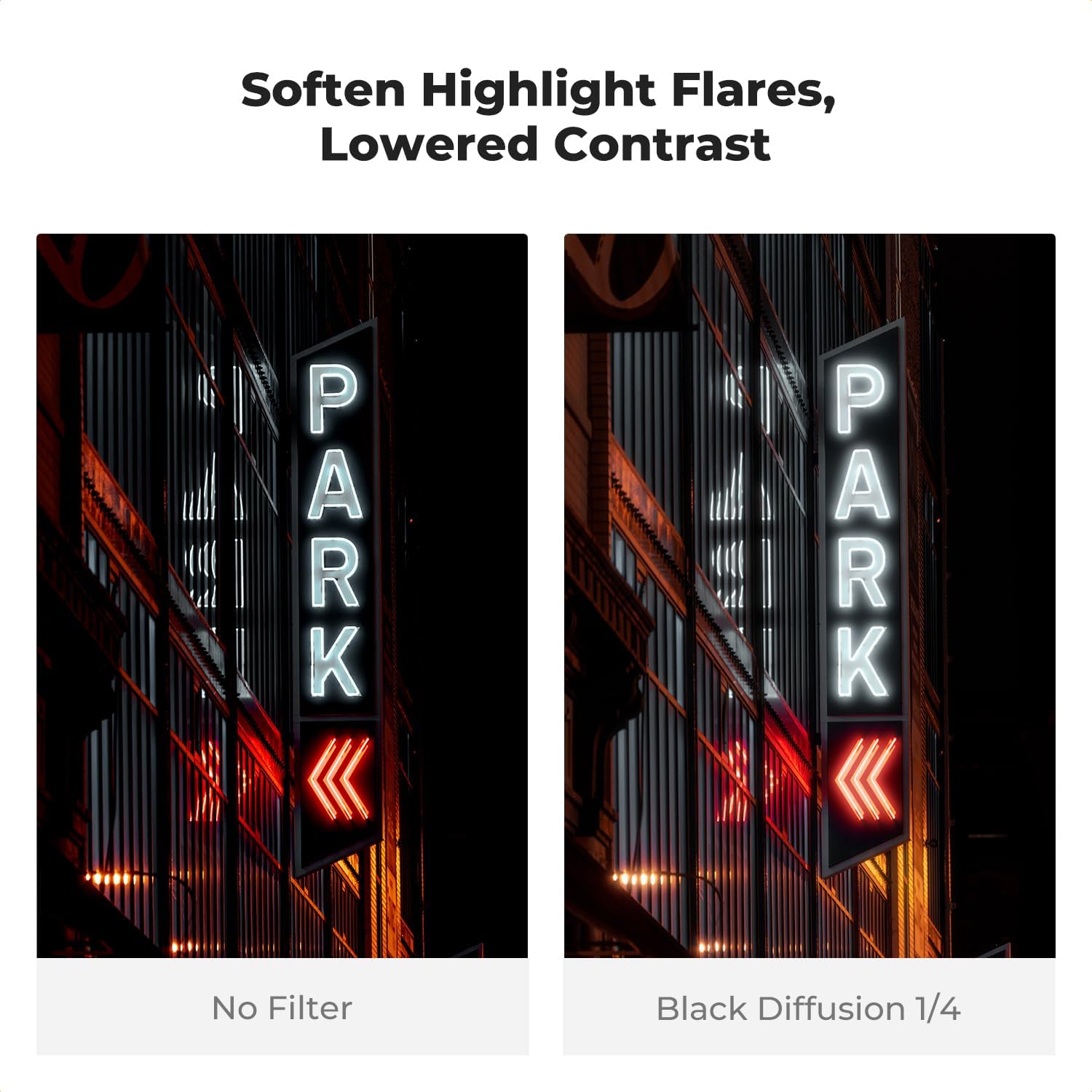K&F CONCEPT Filtre à diffusion noir 1/4 49 mm + capuchon d'objectif, filtre à effet cinématique avec 18 revêtements multicouches compatible avec la bague d'adaptation Fujifilm Fuji X100VI (série K) – Image 4