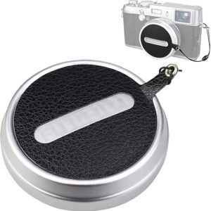 JJC Deluxe Nappa Capuchon d'objectif en cuir autocollant avec ficelle pour Fujifilm Fuji X100VI X100V X100F X100T X100S X100 Capuchon d'objectif anti-perte