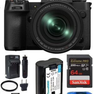 Appareil photo sans miroir Fujifilm X-H2 avec objectif 16-80 mm, comprend : carte mémoire SanDisk SDXC Extreme PRO 64 Go, batterie Power2000 de rechange et plus (7 pièces)