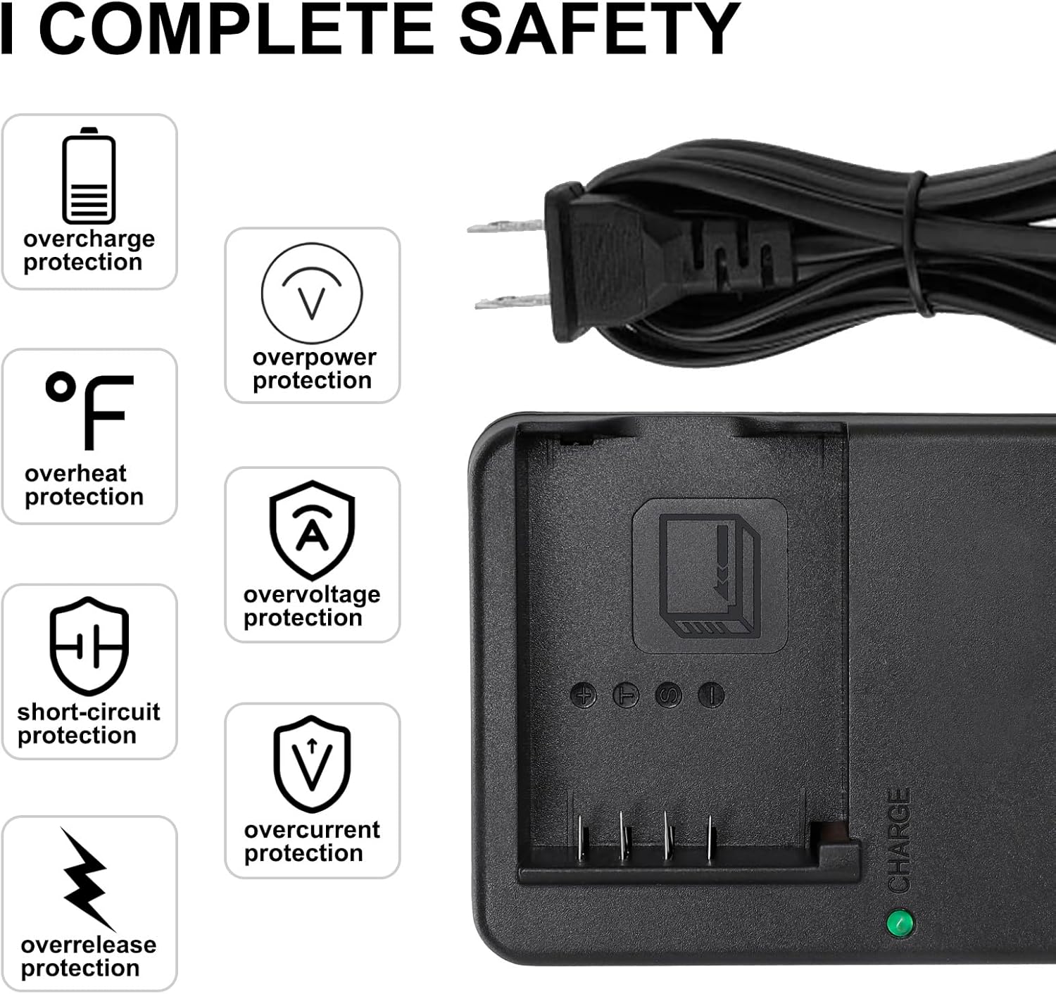 BC-W126S BC-W126 Chargeur de batterie pour Fujifilm NP-W126 NP-W126S Batterie compatible avec Fujifilm X-T100, X-T200, X100F, X100V, X100VI, X-S10, X-A5, X-A10, X-E4, X-Pro2, X-Pro3, X-T1, X-T2, X-T3, X-T10 – Image 5