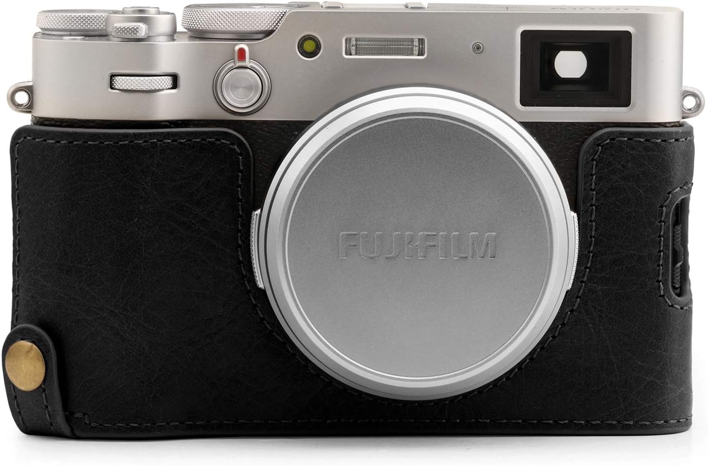 MegaGear MG1894 Ever Ready Demi-étui en cuir véritable pour appareil photo compatible avec Fujifilm X100V - Noir – Image 6