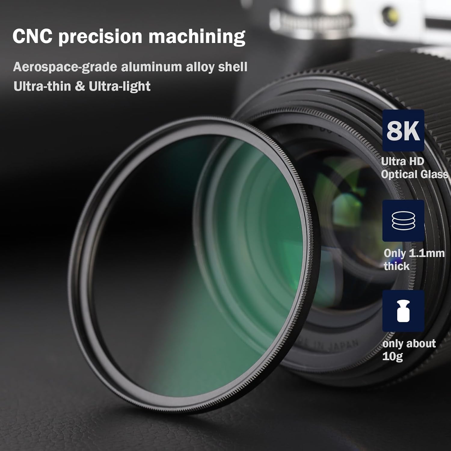 Haoge Filtre d'objectif ultraviolet multicouche ultra fin MC 49 mm pour appareil photo numérique Leica Q3 43 Q2 Sony 50 40 mm 2,5 G Fuji gfx100rf x100vi x100v – Image 5