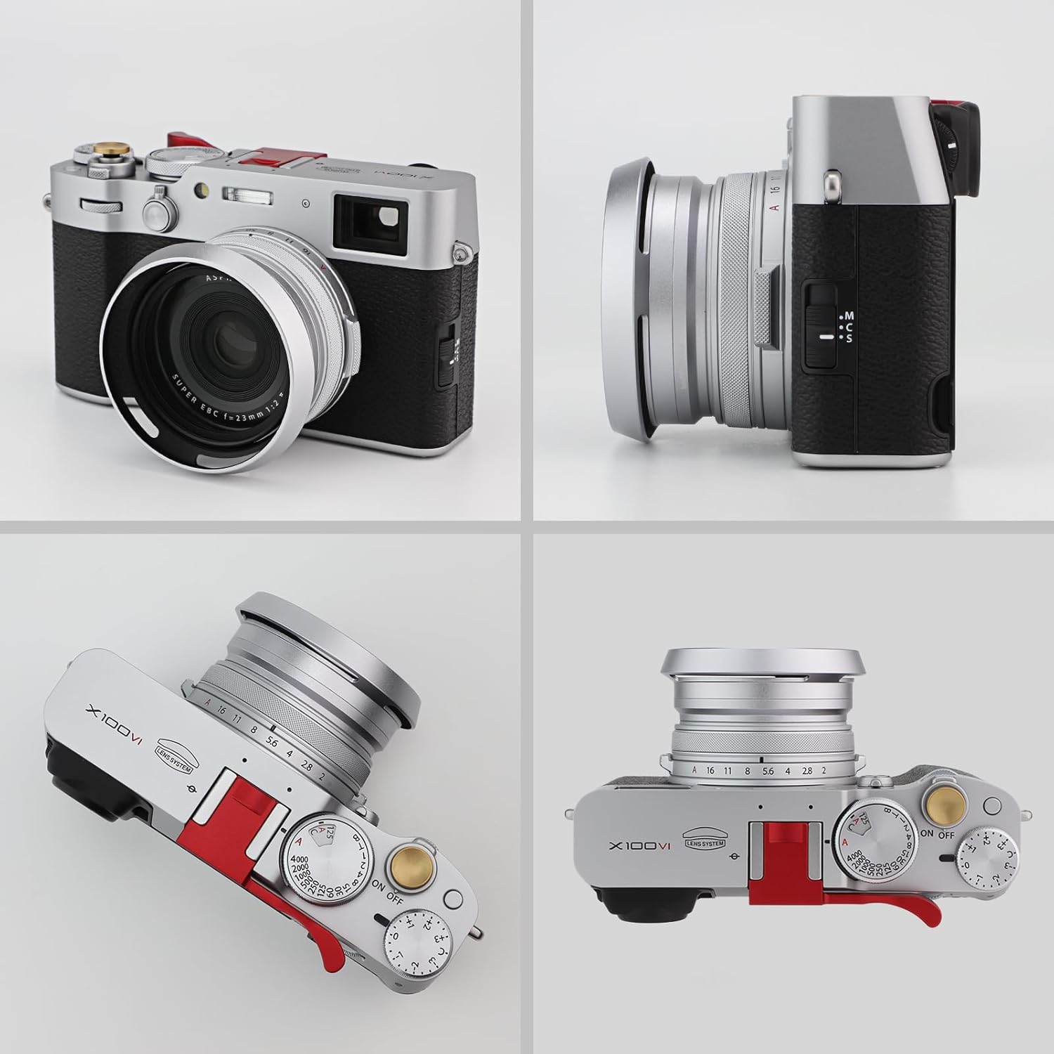 Haoge LH-X53W Pare-soleil 3 en 1 avec bague d'adaptation et capuchon pour appareil photo Fujifilm x100vi Fuji FinePix X70 X100 X100S X100T X100F X100V Argent remplace Fujifilm LH-X100 – Image 9