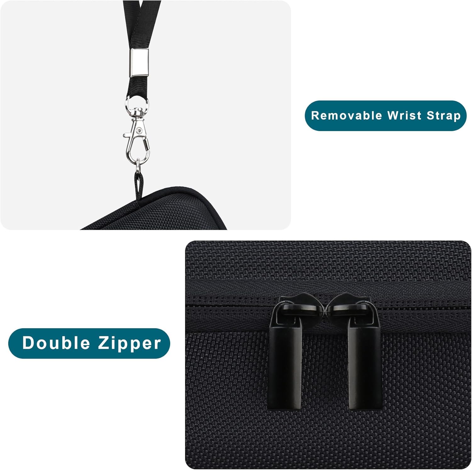 Canboc Étui de transport pour appareil photo numérique Fujifilm X100VI/X100V/X100F/X100S/X-E5, poche en maille zippée pour câble USB, noir (étui uniquement) – Image 5