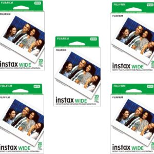 Fujifilm Instax Wide Films instantanés pour Fuji Instax Wide 210 200 100 300, lot de 5