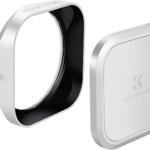 K&F CONCEPT Kit de capuchon d'objectif carré en métal argenté compatible avec les accessoires d'appareil photo Fujifilm X100/X100F/X100S/X100T/X100V/X100VI