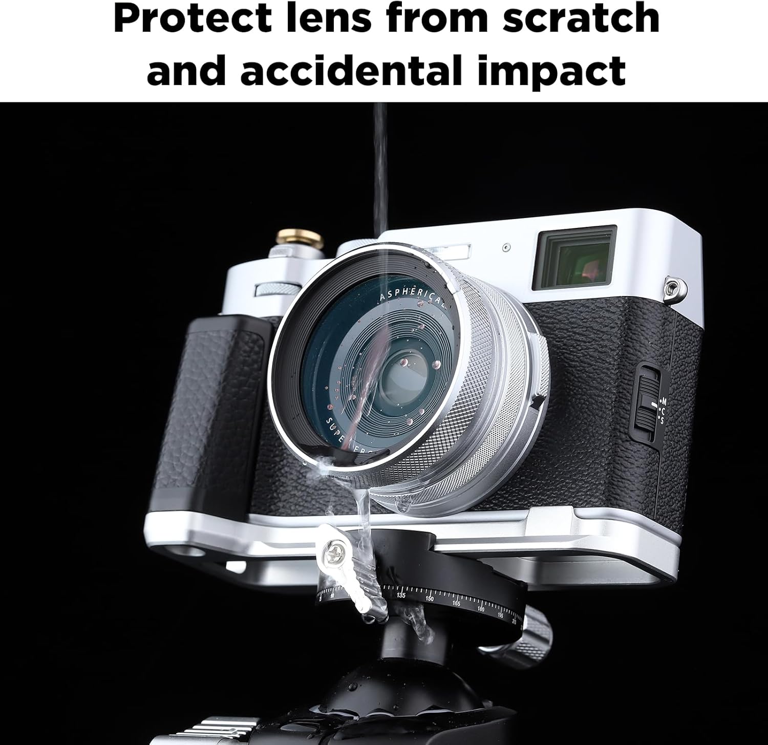 Haoge LUV-X54W Pare-soleil en métal avec protection UV MC Filtre d'objectif ultraviolet multicouche pour appareil photo Fujifilm X100VI Fuji X100V Argent – Image 7