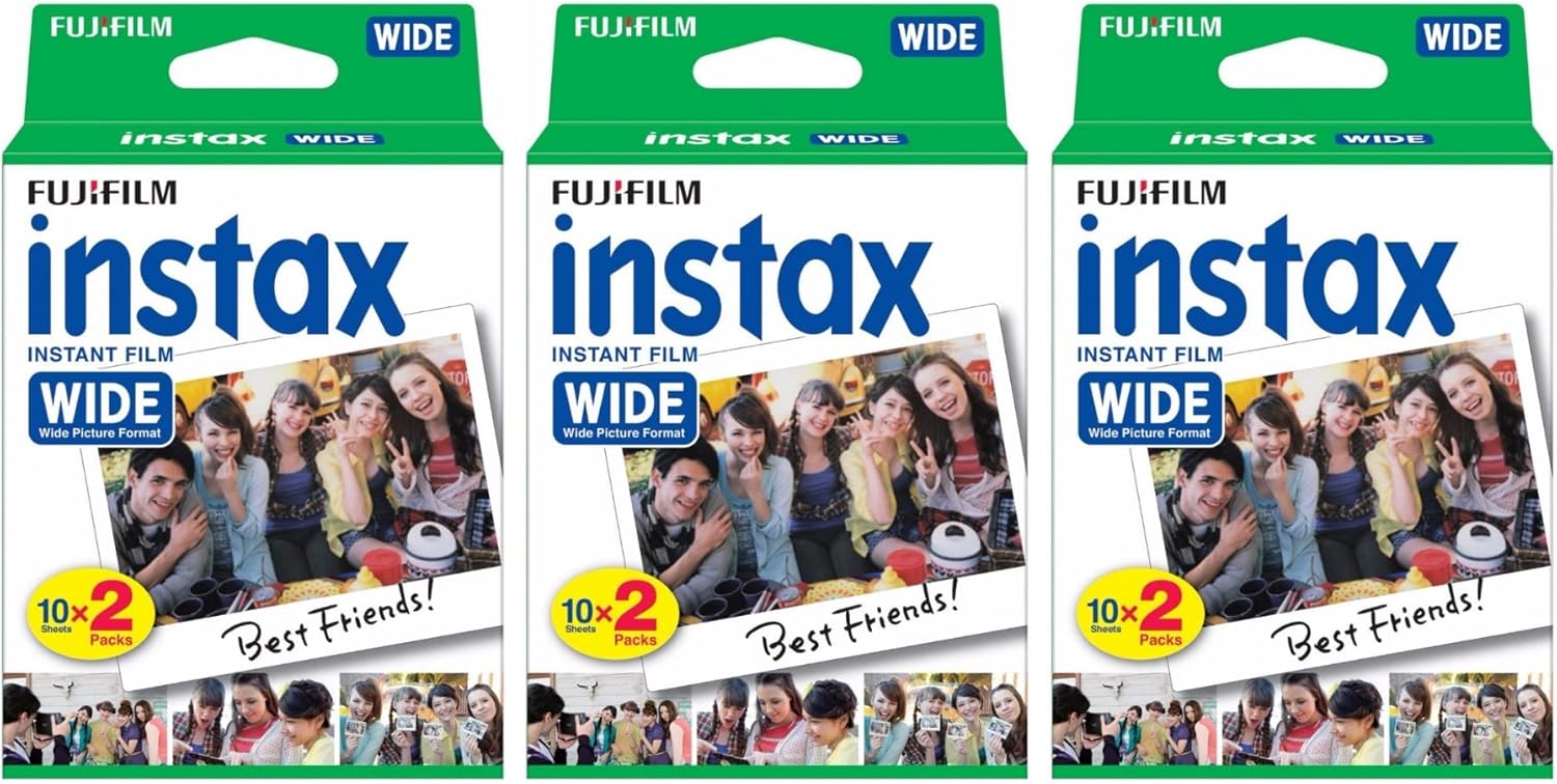Fujifilm Instax Wide Film pour appareil photo Fuji Instax Wide et imprimante (3 articles)