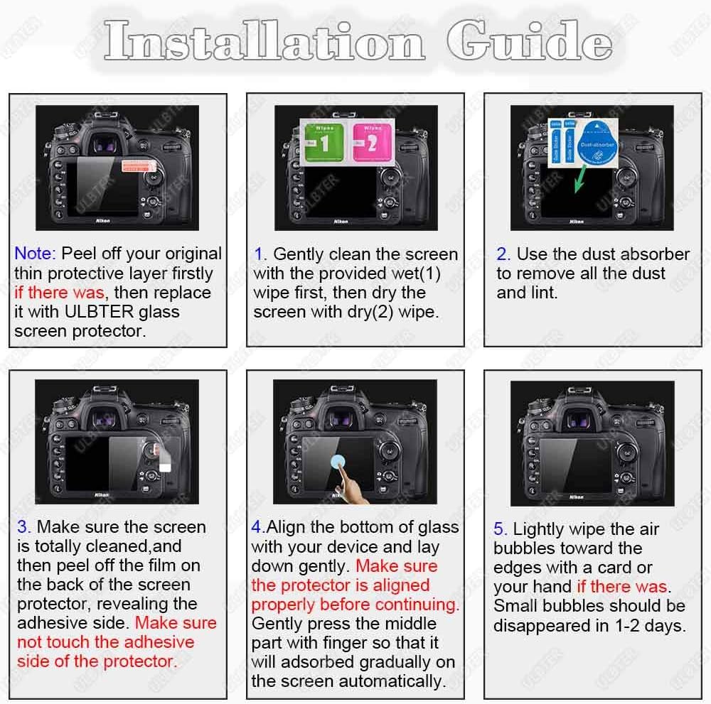 ULBTER Lot de 3 films de protection d'écran pour appareil photo Fujifilm X100VI X-E4 X100V Fuji XE4 X-100V et cache griffe, 0,3 mm, dureté 9H, en verre trempé, anti-rayures et anti-bulles – Image 7