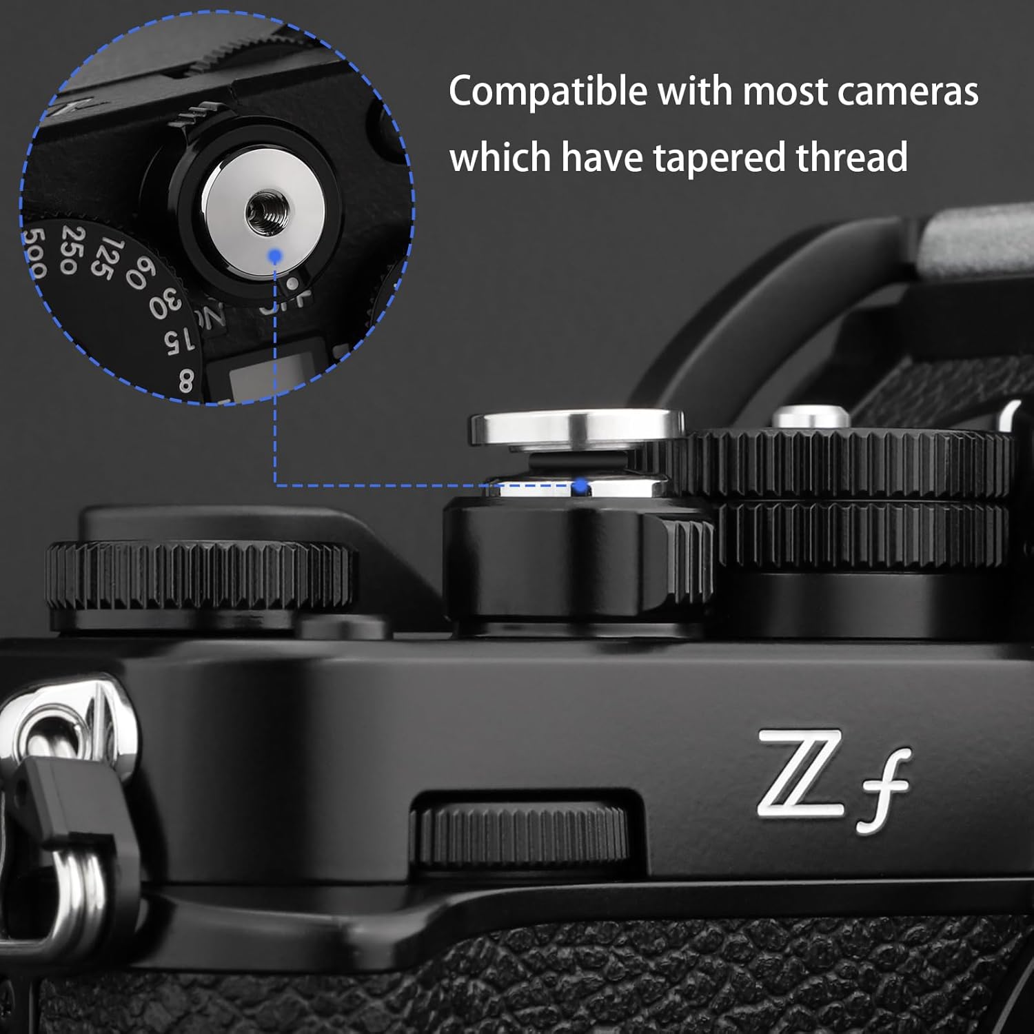 Haoge Bouton de déclenchement en métal 12 mm pour Fujifilm XT5 X-Pro3 XT50 GFX100RF XE5 Nikon Zf DF et Leica Q3 43 M10 M-11 Surface concave Argent, nouvelle version : diamètre 12 mm – Image 3