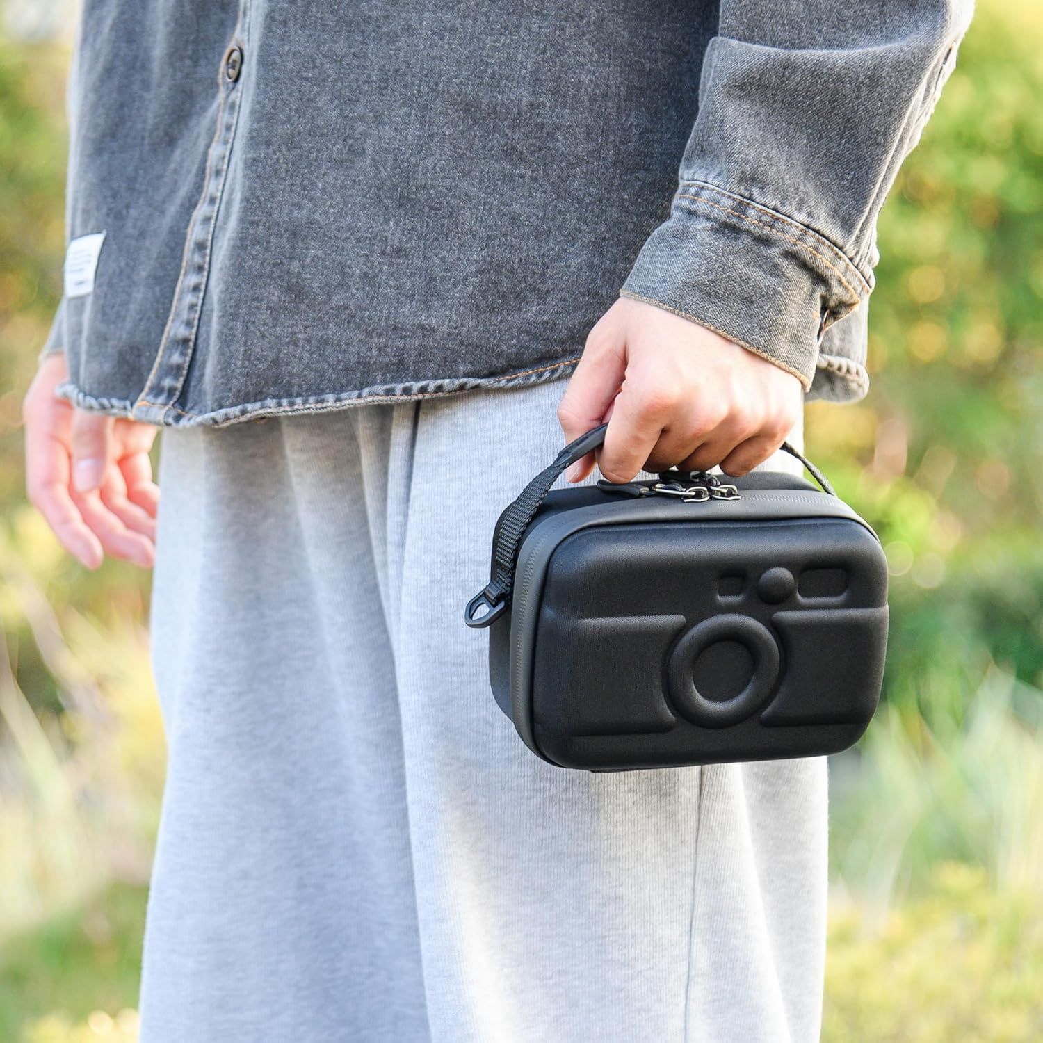 JJC Étui de transport de protection pour Insta Mini EVO Mini Liplay, pochette de voyage pour appareil photo compact pour Fujifilm Fuji Insta Liplay EVO X100VI X100V X100F, sac de rangement rigide pour appareil photo avec poignée bandoulière – Image 9