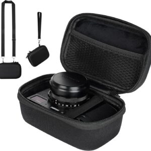Étui pour appareil photo Canon Powershot V1 : nylon 1680D durable et coque rigide résistante aux chocs, conception de protection pour caméra vidéo 4K 5K – avec 2 sangles et poche en filet pour le rangement de voyage et la photographie quotidienne, noir