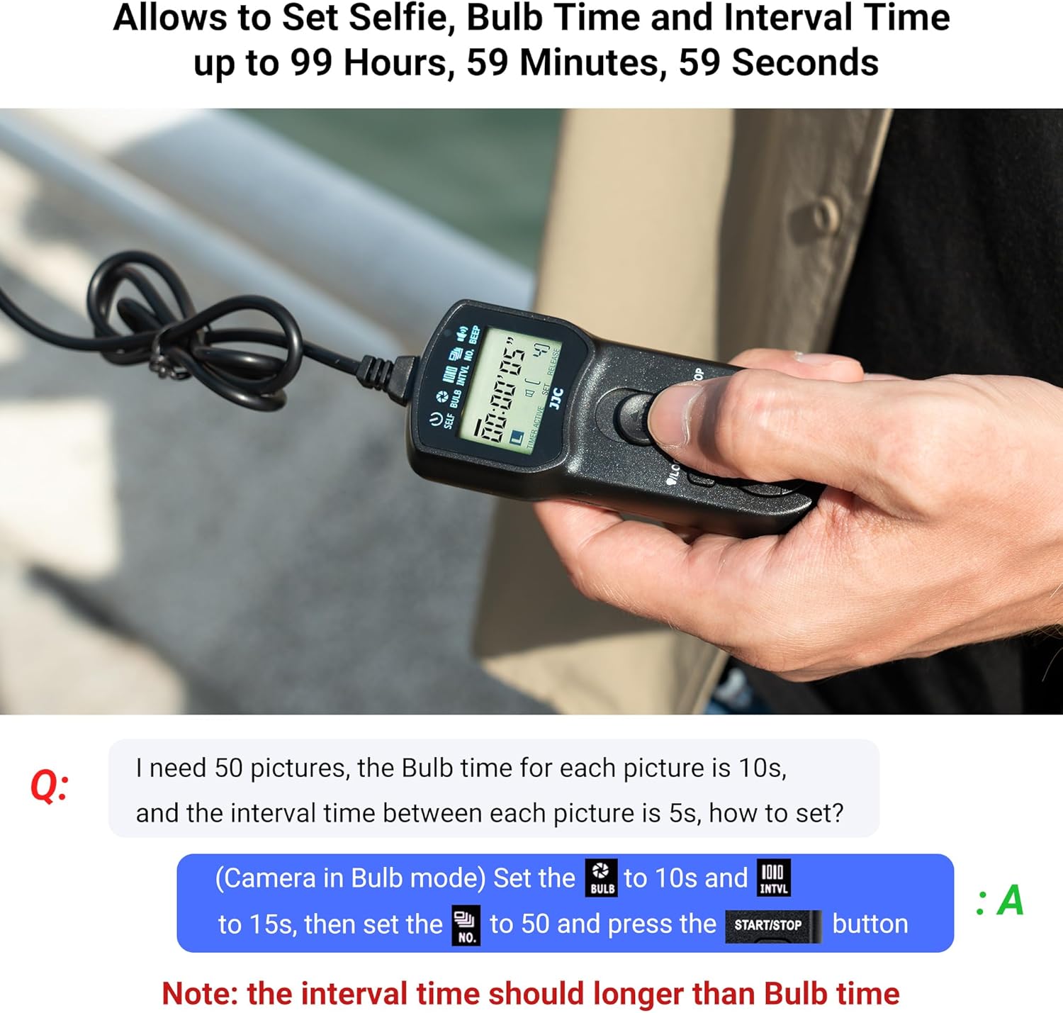 JJC Intervalomètre Minuteur Déclencheur à Distance Temps de Déclenchement pour Fuji Fujifilm X-T30 III II X-T20 X-T5 X-T4 X-T3 X100VI X100V X100F X100T X-H2 X-H2S GFX100SII GFX100 GFX 50R 50S X-PRO3 X-T100 et plus – Image 3