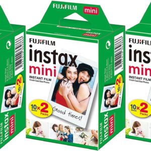 Fujifilm Instax Mini Film lumière du jour instantanée ISO 800, 3 x packs jumeaux, (60 expositions)