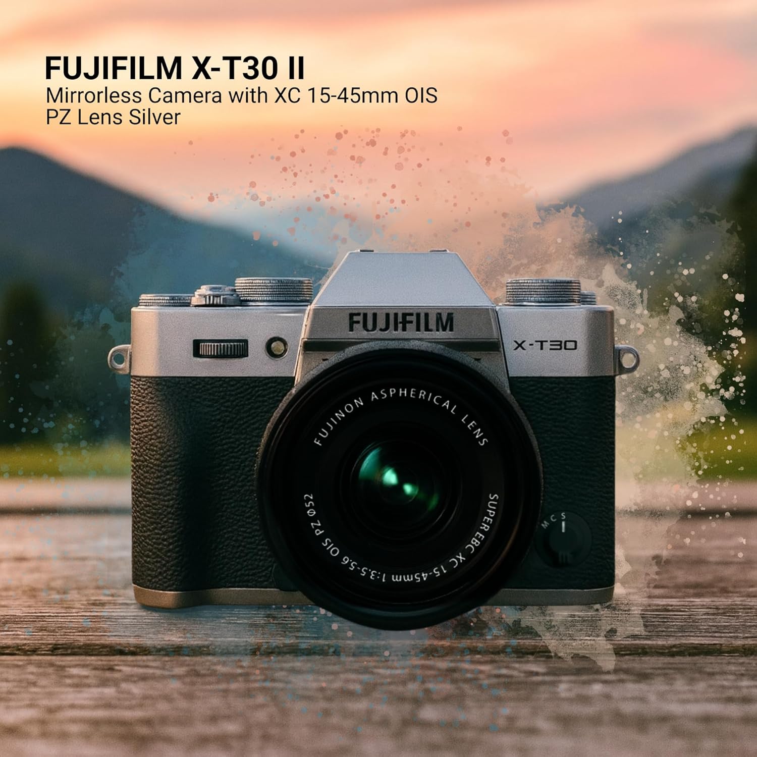 Appareil photo sans miroir SSE FUJIFILM X-T30 II avec objectif XC 15-45 mm OIS PZ argent, sac/étui pour gadget moyen, souffleur, lecteur de carte SD, chiffon de nettoyage, kit de démarrage (lot). – Image 2