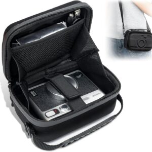 JJC Étui de transport de protection pour Insta Mini EVO Mini Liplay, pochette de voyage pour appareil photo compact pour Fujifilm Fuji Insta Liplay EVO X100VI X100V X100F, sac de rangement rigide pour appareil photo avec poignée bandoulière
