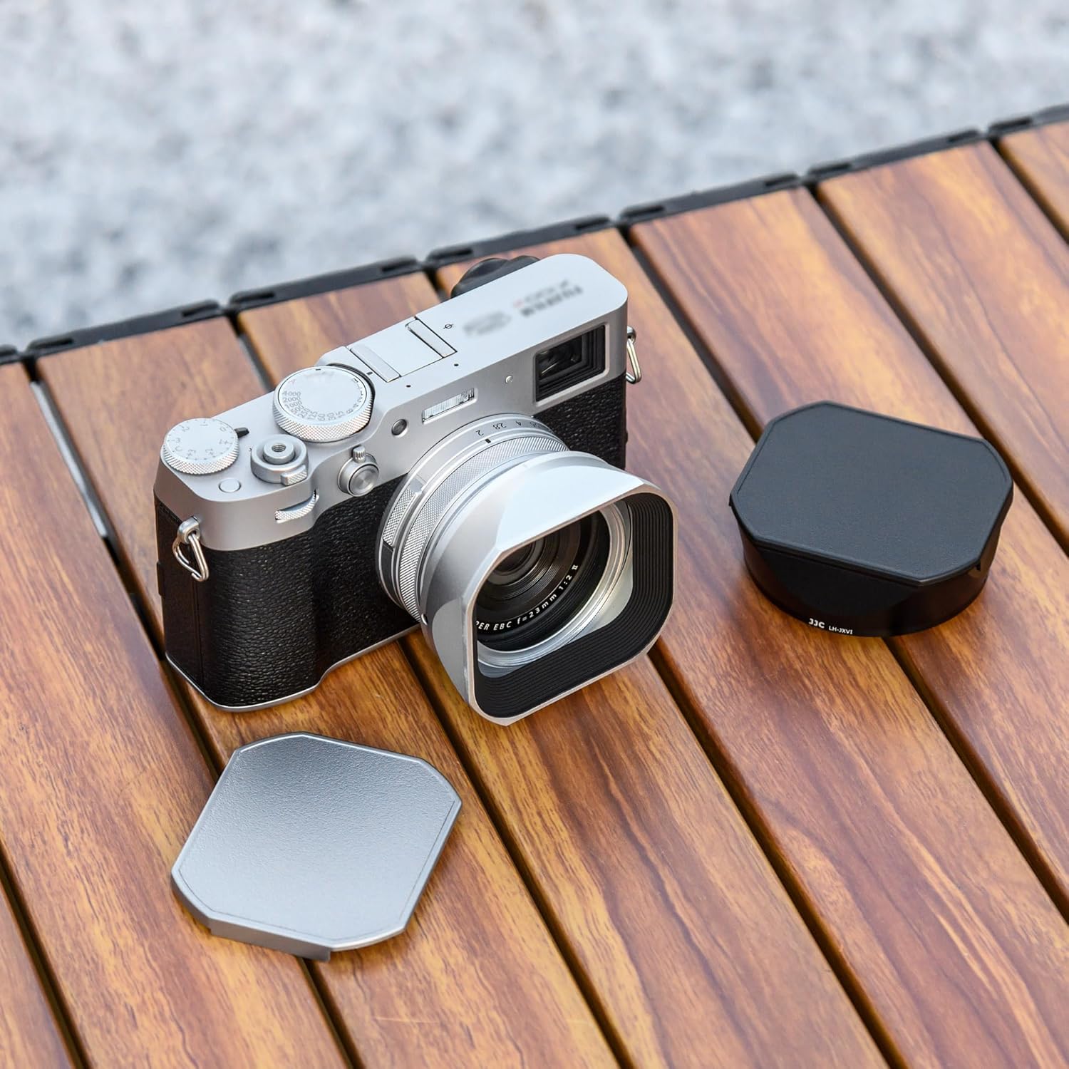 JJC LH-X100 Pare-soleil carré en métal avec bague d'adaptation AR-X100 49 mm pour appareils photo Fuji Fujifilm X100VI X100V X100F, pare-soleil LH-X100 avec bague d'adaptation de filtre, permet de fixer un filtre UV/ND/CPL de 49 mm – Image 8