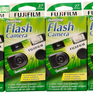 Fujifilm QuickSnap Flash 400 Appareil photo 35 mm à usage unique avec flash, 27 expositions, paquet de 4