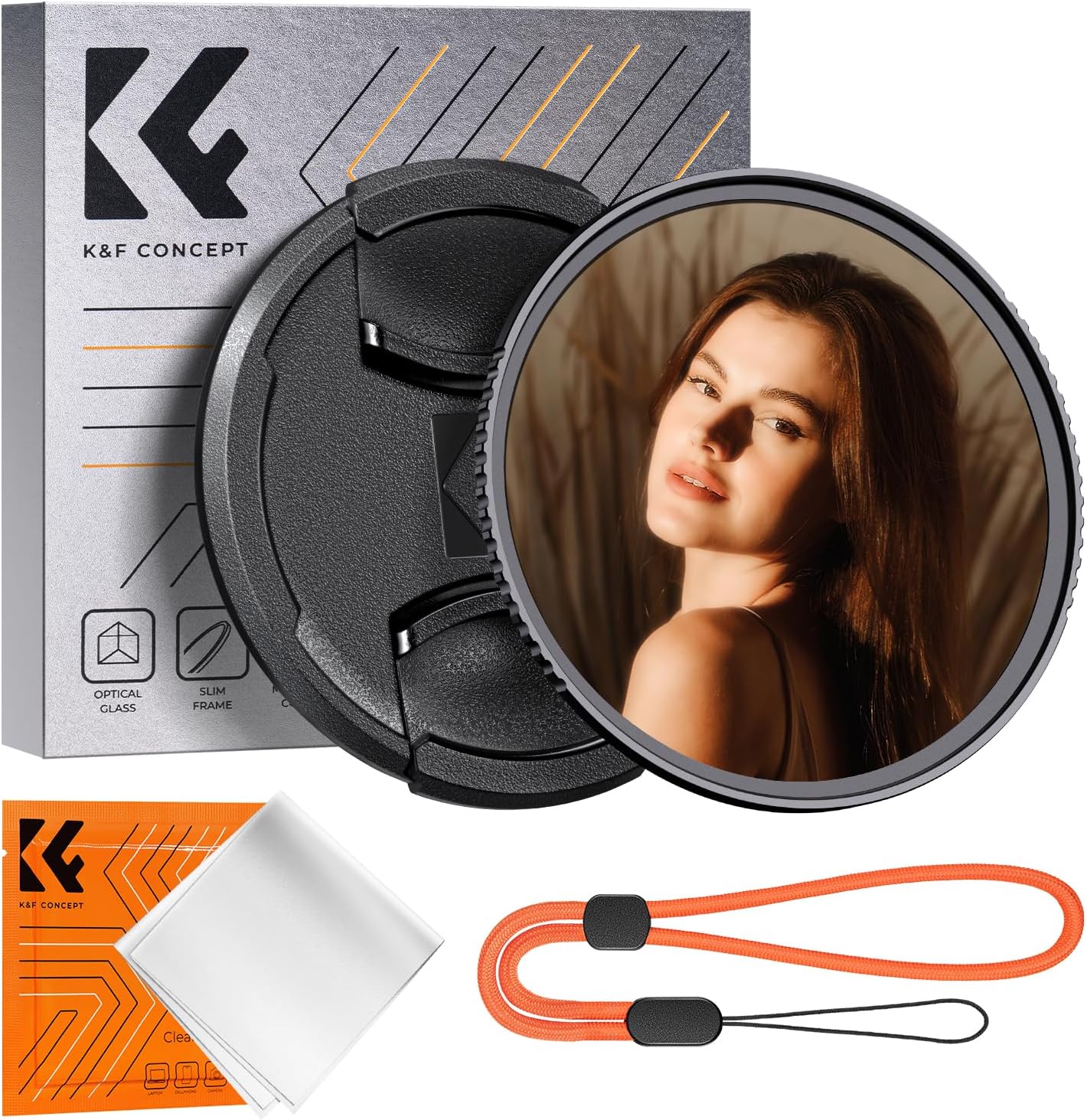 K&F CONCEPT Filtre à diffusion noir 1/4 49 mm + capuchon d'objectif, filtre à effet cinématique avec 18 revêtements multicouches compatible avec la bague d'adaptation Fujifilm Fuji X100VI (série K)