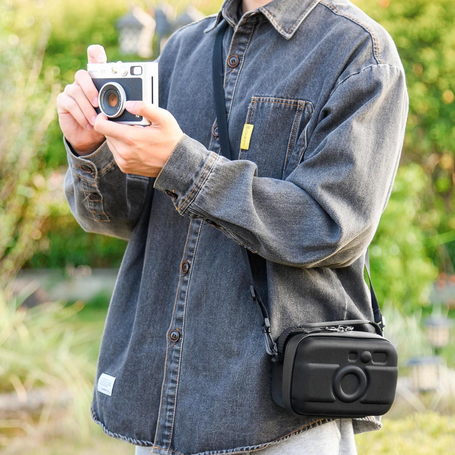 JJC Étui de transport de protection pour Insta Mini EVO Mini Liplay, pochette de voyage pour appareil photo compact pour Fujifilm Fuji Insta Liplay EVO X100VI X100V X100F, sac de rangement rigide pour appareil photo avec poignée bandoulière – Image 8