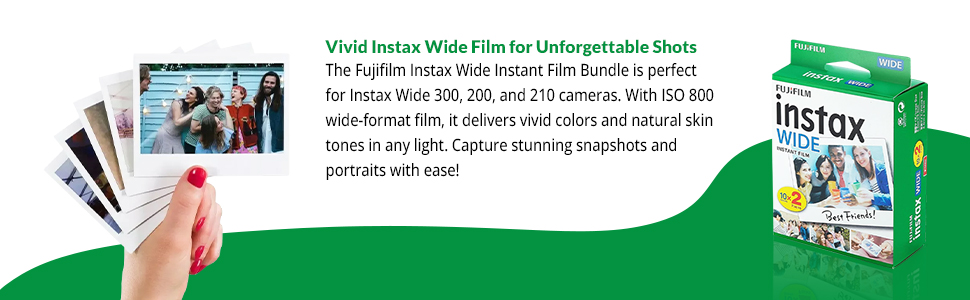 Fujifilm Instax Wide film en vrac Instax Wide film instantané 20 pack Film instantané grand format haut de gamme