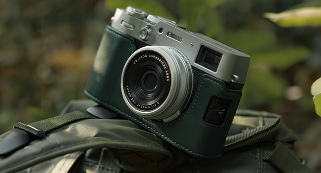 Étui en cuir pour appareil photo pour Fujifilm X100VI – Vert